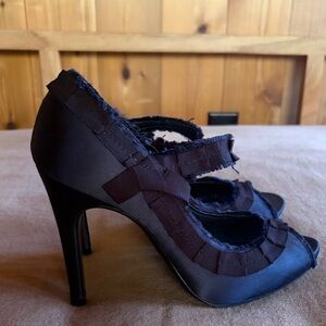 Pedro Garcia Sandra Satin Mary Jane Peep Toe Heel